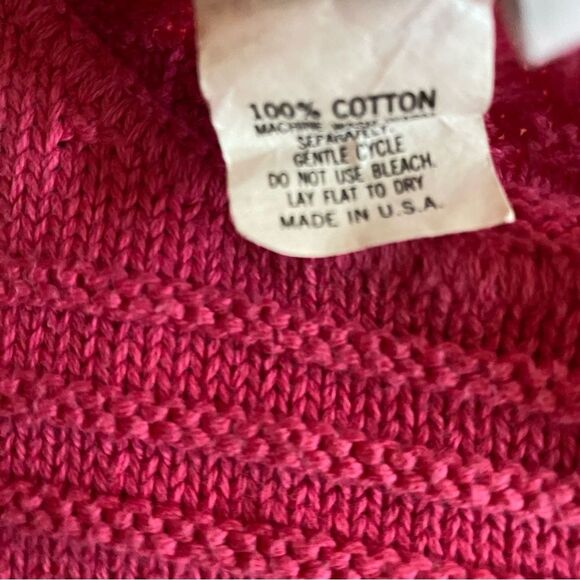 Vintage 80s Kinetic New York Textured Floral Knit Sweater Pink - Picture 6 of 6